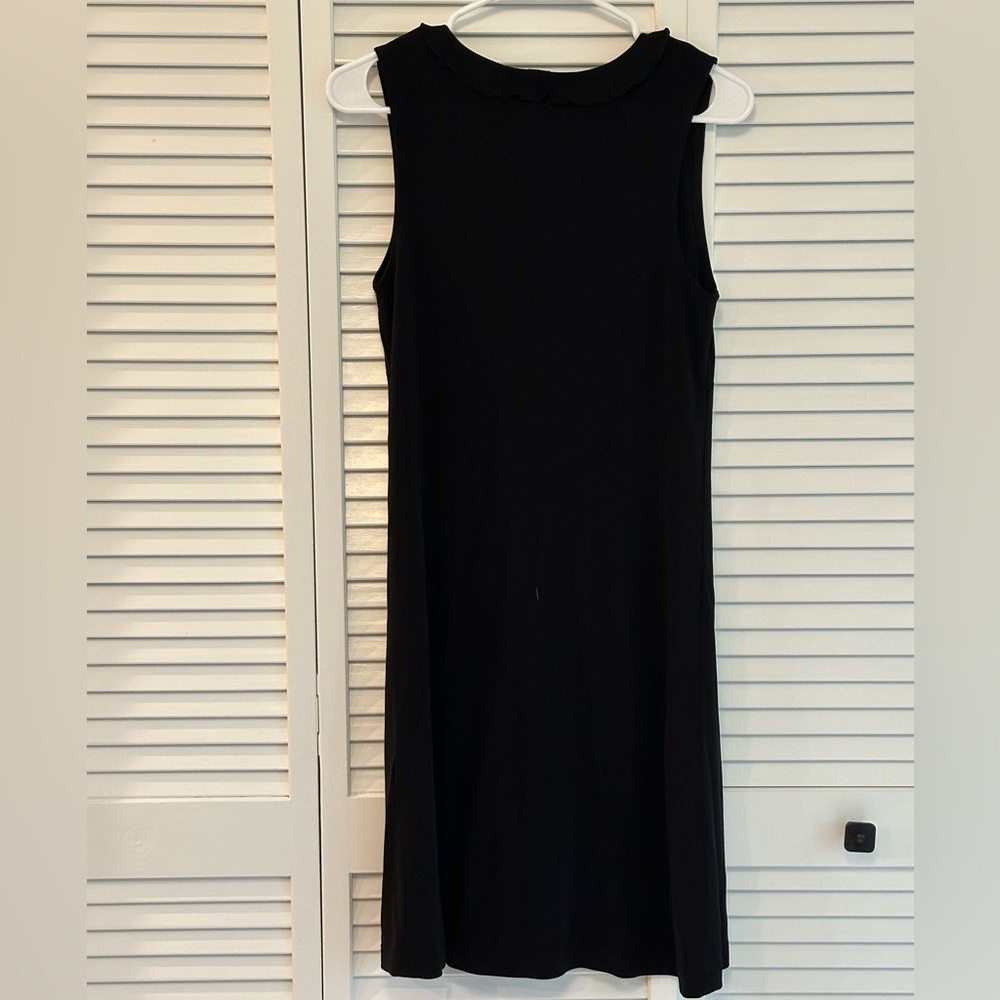 Gap Black Dress with Ruffled V-Neck Collar - Picture 2 of 3